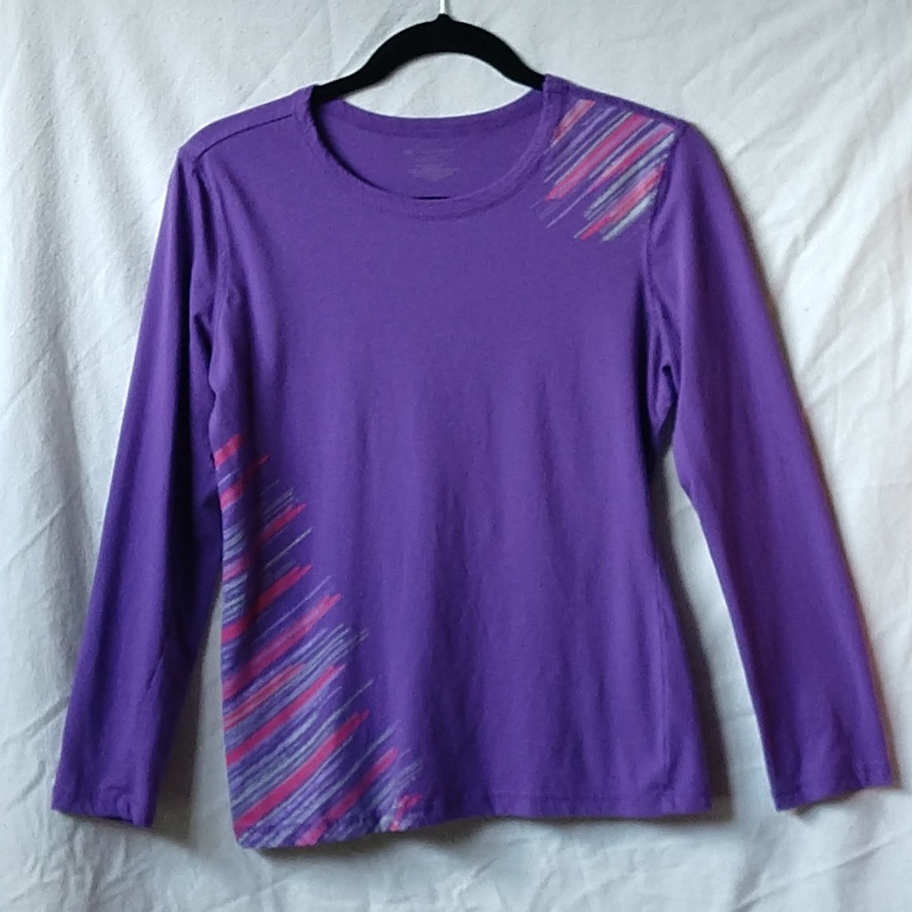 Women's Tek Gear Purple Long Sleeve tee w/accents